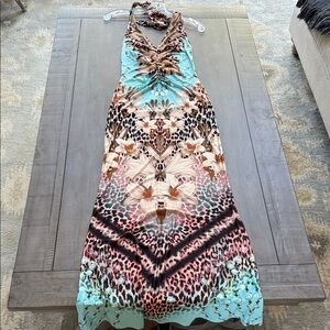 VENUS Vibrant Animal Print Maxi Dress